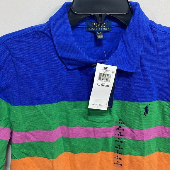 Brand new Polo by Ralph Lauren Boys Size 18-20 (X Large) Blue/Green/Orange - Picture 3 of 8